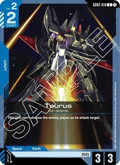 Taurus GD02-018 Gundam card from Dual Impact