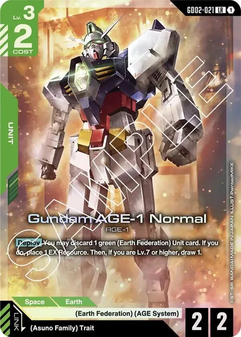 Gundam AGE-1 Normal GD02-021 Gundam card from Dual Impact