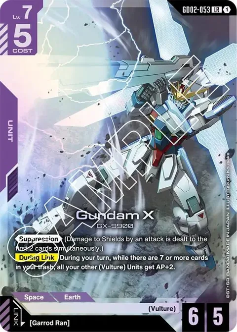 Gundam X GD02-053 Gundam card from Dual Impact