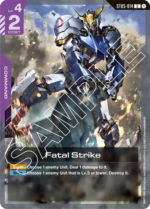 Fatal Strike ST05-014 ST05 Gundam card from Starter Deck 05: Iron Bloom