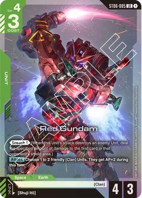 Red Gundam ST06-005 Gundam card from Starter Deck 06: Clan Unity