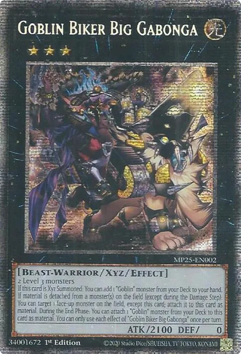 Goblin Biker Big Gabonga MP25-EN002 Yu-Gi-Oh card from 2025 Mega-Pack