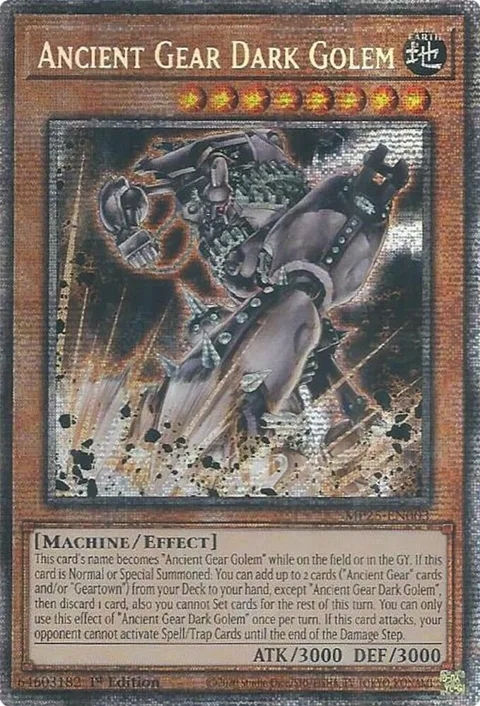 Ancient Gear Dark Golem MP25-EN003 Yu-Gi-Oh card from 2025 Mega-Pack