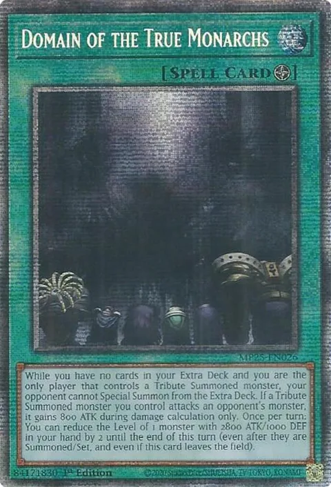 Domain of the True Monarchs MP25-EN026 Yu-Gi-Oh card from 2025 Mega-Pack