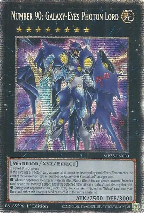Number 90: Galaxy-Eyes Photon Lord MP25-EN033 Yu-Gi-Oh card from 2025 Mega-Pack