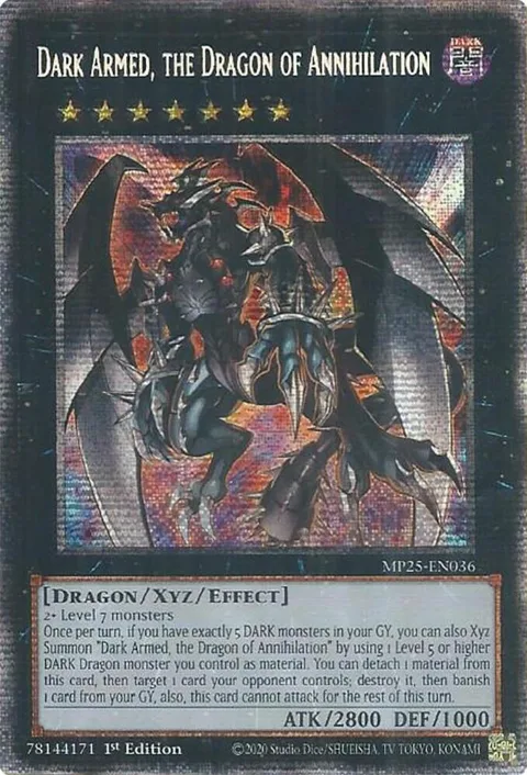 Dark Armed, the Dragon of Annihilation MP25-EN036 Yu-Gi-Oh card from 2025 Mega-Pack