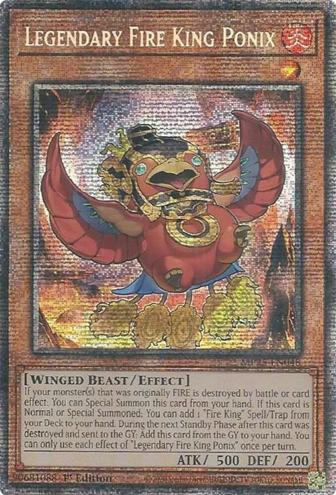 Legendary Fire King Ponix MP25-EN048 Yu-Gi-Oh card from 2025 Mega-Pack