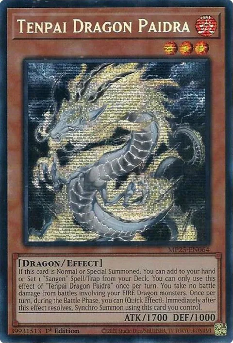 Tenpai Dragon Paidra MP25-EN064 Yu-Gi-Oh card from 2025 Mega-Pack
