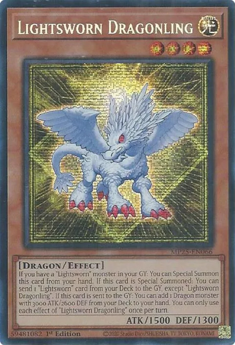 Lightsworn Dragonling MP25-EN066 Yu-Gi-Oh card from 2025 Mega-Pack