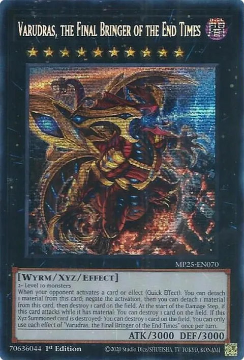 Varudras, the Final Bringer of the End Times MP25-EN070 Yu-Gi-Oh card from 2025 Mega-Pack