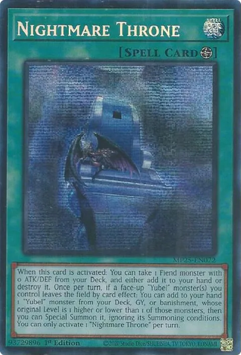 Nightmare Throne MP25-EN072 Yu-Gi-Oh card from 2025 Mega-Pack