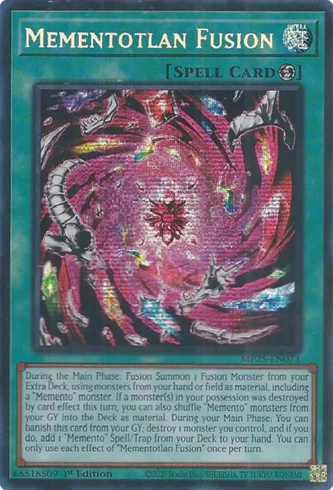 Mementotlan Fusion MP25-EN073 Yu-Gi-Oh card from 2025 Mega-Pack