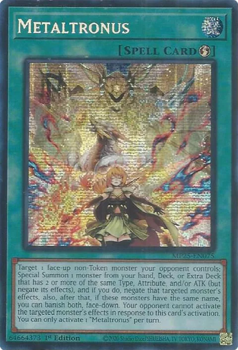 Metaltronus MP25-EN075 Yu-Gi-Oh card from 2025 Mega-Pack