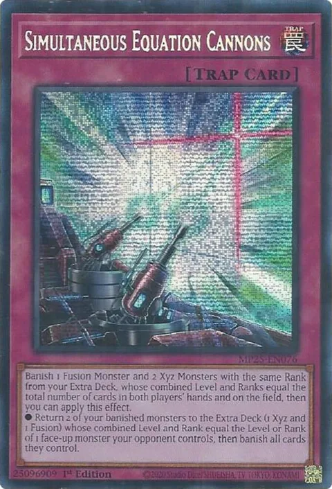 Simultaneous Equation Cannons MP25-EN076 Yu-Gi-Oh card from 2025 Mega-Pack