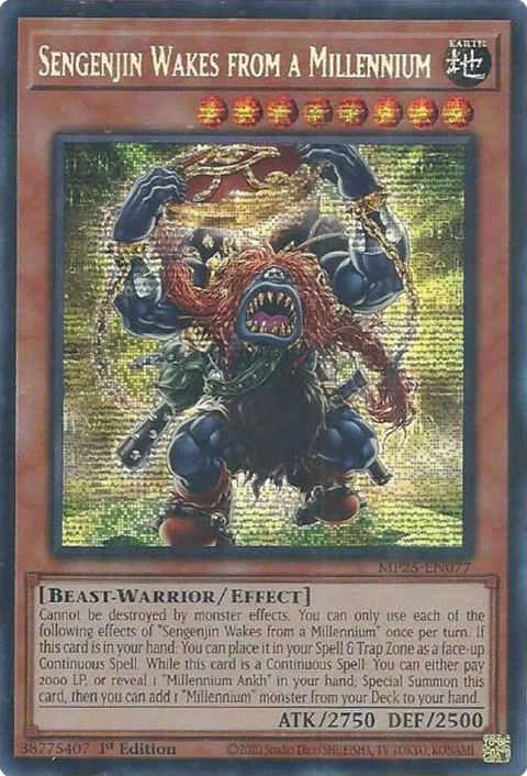 Sengenjin Wakes from a Millennium MP25-EN077 Yu-Gi-Oh card from 2025 Mega-Pack