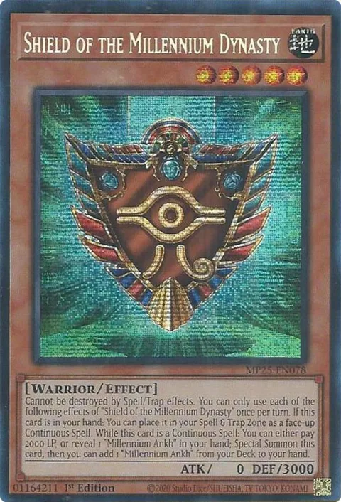 Shield of the Millennium Dynasty MP25-EN078 Yu-Gi-Oh card from 2025 Mega-Pack