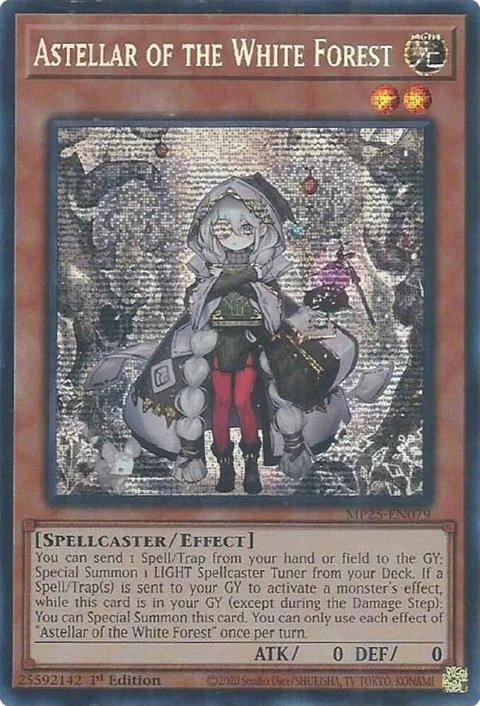 Astellar of the White Forest MP25-EN079 Yu-Gi-Oh card from 2025 Mega-Pack
