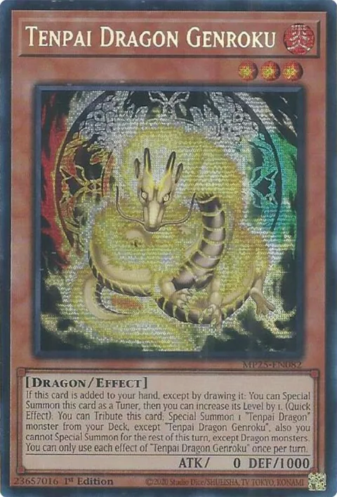 Tenpai Dragon Genroku MP25-EN082 Yu-Gi-Oh card from 2025 Mega-Pack