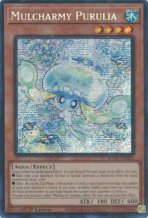 Mulcharmy Purulia MP25-EN085 Yu-Gi-Oh card from 2025 Mega-Pack