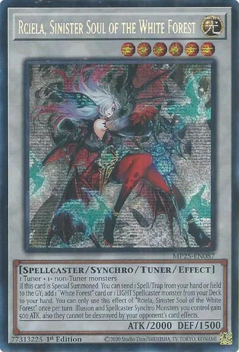 Rciela, Sinister Soul of the White Forest MP25-EN087 Yu-Gi-Oh card from 2025 Mega-Pack