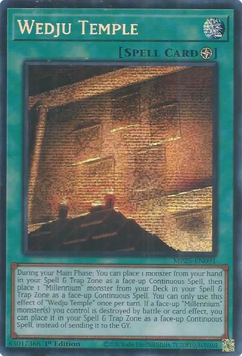 Wedju Temple MP25-EN091 Yu-Gi-Oh card from 2025 Mega-Pack