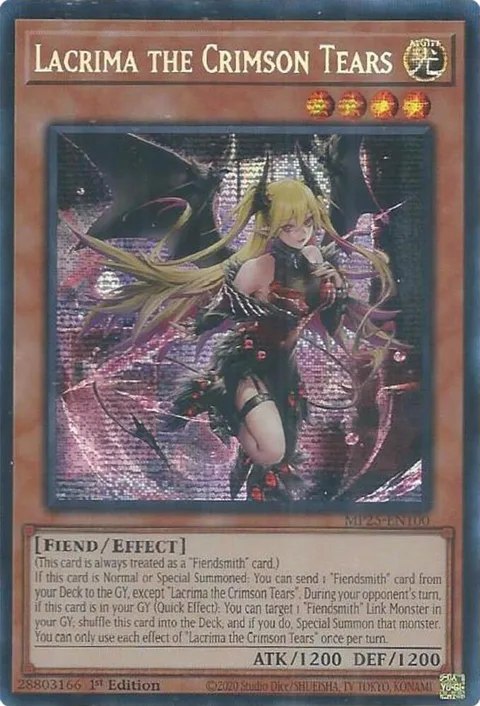 Lacrima the Crimson Tears MP25-EN100 Yu-Gi-Oh card from 2025 Mega-Pack
