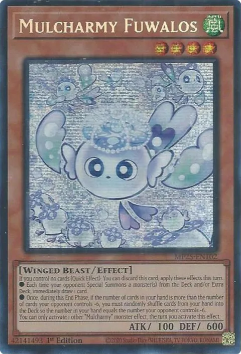 Mulcharmy Fuwalos MP25-EN102 Yu-Gi-Oh card from 2025 Mega-Pack