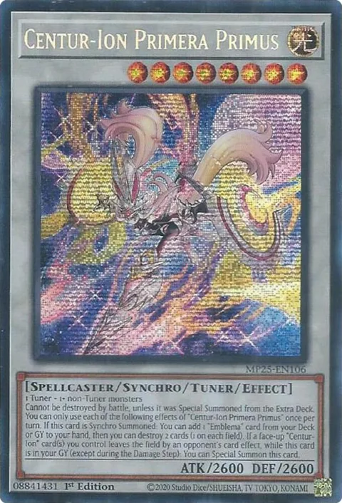 Centur-Ion Primera Primus MP25-EN106 Yu-Gi-Oh card from 2025 Mega-Pack