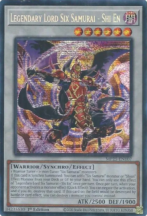 Legendary Lord Six Samurai - Shi En MP25-EN107 Yu-Gi-Oh card from 2025 Mega-Pack