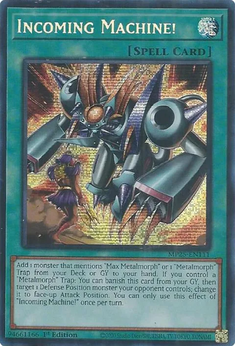 Incoming Machine! MP25-EN111 Yu-Gi-Oh card from 2025 Mega-Pack