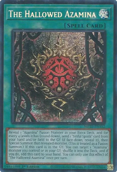 The Hallowed Azamina MP25-EN112 Yu-Gi-Oh card from 2025 Mega-Pack