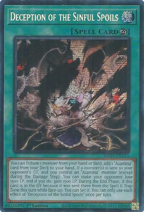 Deception of the Sinful Spoils MP25-EN113 Yu-Gi-Oh card from 2025 Mega-Pack