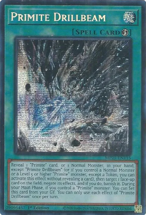 Primite Drillbeam MP25-EN115 Yu-Gi-Oh card from 2025 Mega-Pack
