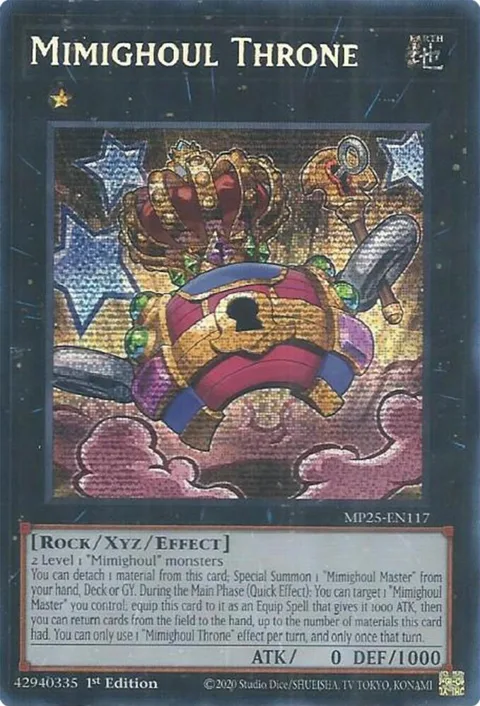 Mimighoul Throne MP25-EN117 Yu-Gi-Oh card from 2025 Mega-Pack