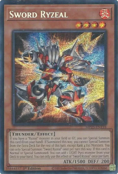 Sword Ryzeal MP25-EN118 Yu-Gi-Oh card from 2025 Mega-Pack