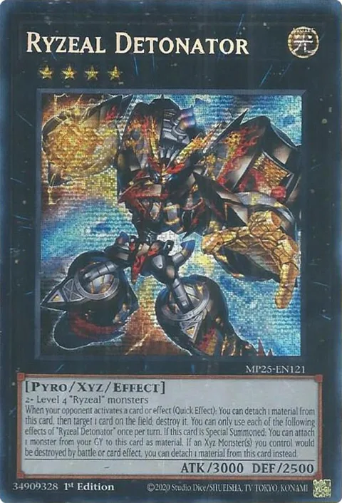 Ryzeal Detonator MP25-EN121 Yu-Gi-Oh card from 2025 Mega-Pack