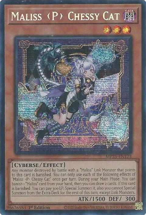 Maliss P Chessy Cat MP25-EN123 Yu-Gi-Oh card from 2025 Mega-Pack