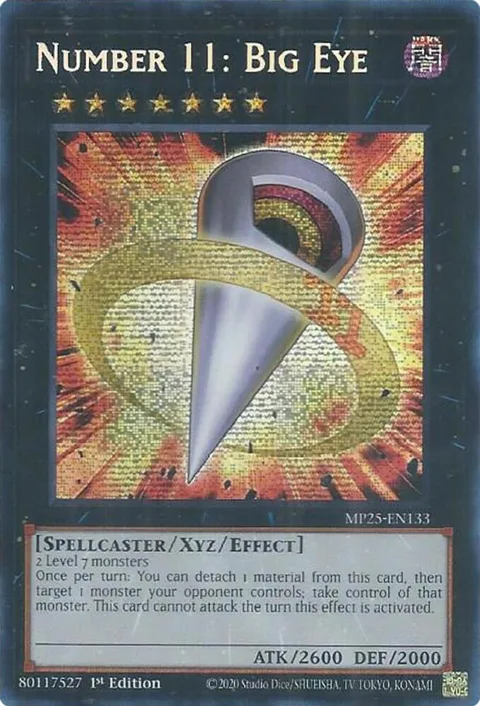 Number 11: Big Eye MP25-EN133 Yu-Gi-Oh card from 2025 Mega-Pack