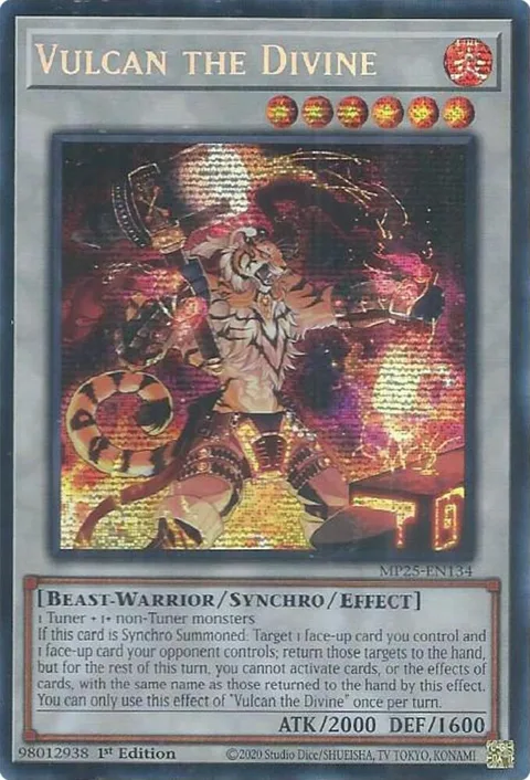 Vulcan the Divine MP25-EN134 Yu-Gi-Oh card from 2025 Mega-Pack