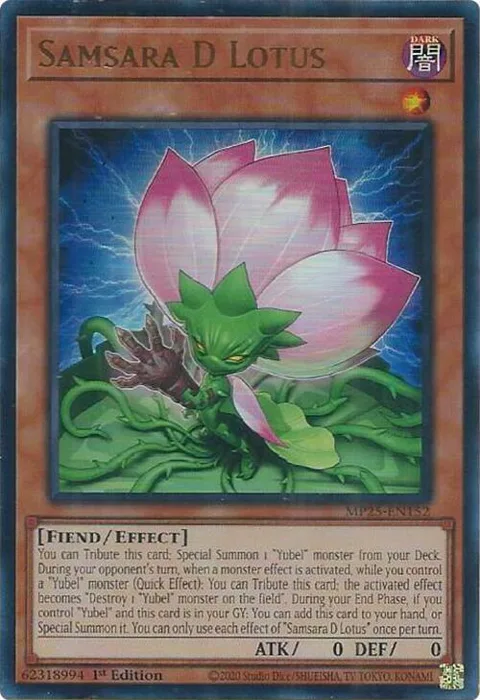 Samsara D Lotus MP25-EN152 Yu-Gi-Oh card from 2025 Mega-Pack