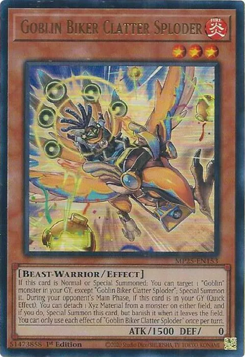 Goblin Biker Clatter Sploder MP25-EN153 Yu-Gi-Oh card from 2025 Mega-Pack