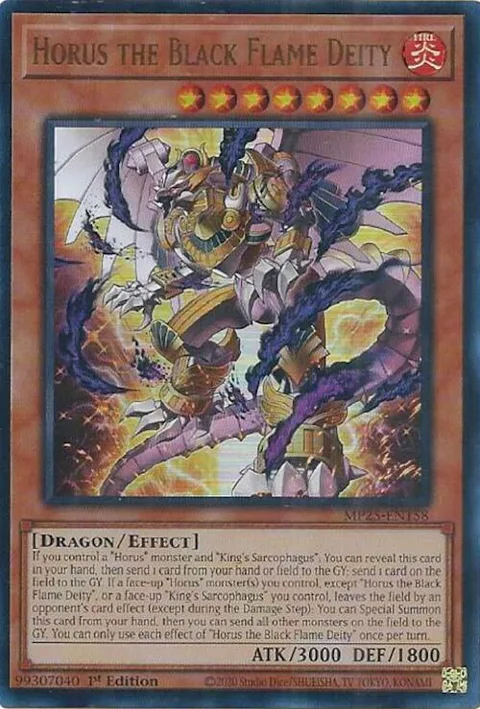 Horus the Black Flame Deity MP25-EN158 Yu-Gi-Oh card from 2025 Mega-Pack