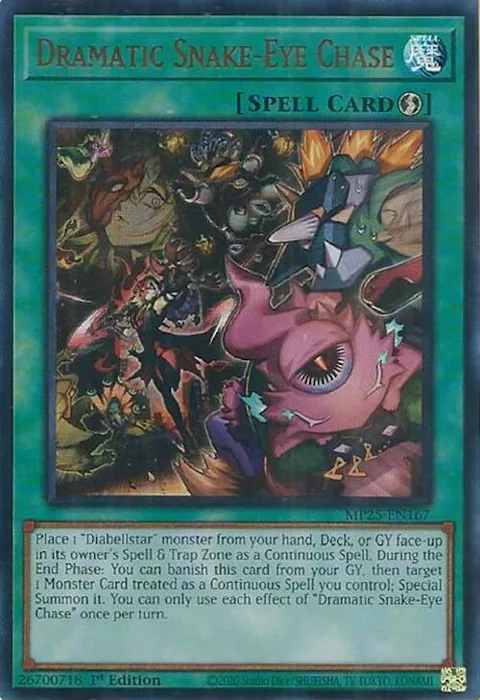 Dramatic Snake-Eye Chase MP25-EN167 Yu-Gi-Oh card from 2025 Mega-Pack