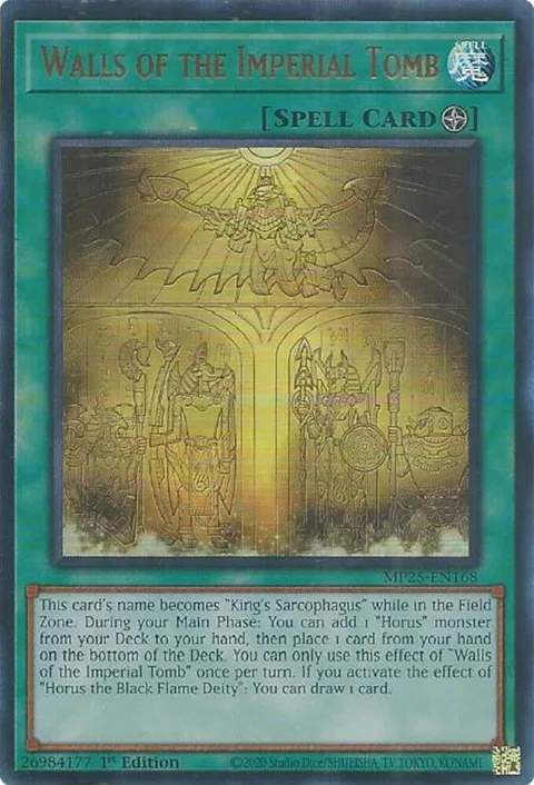 Walls of the Imperial Tomb MP25-EN168 Yu-Gi-Oh card from 2025 Mega-Pack