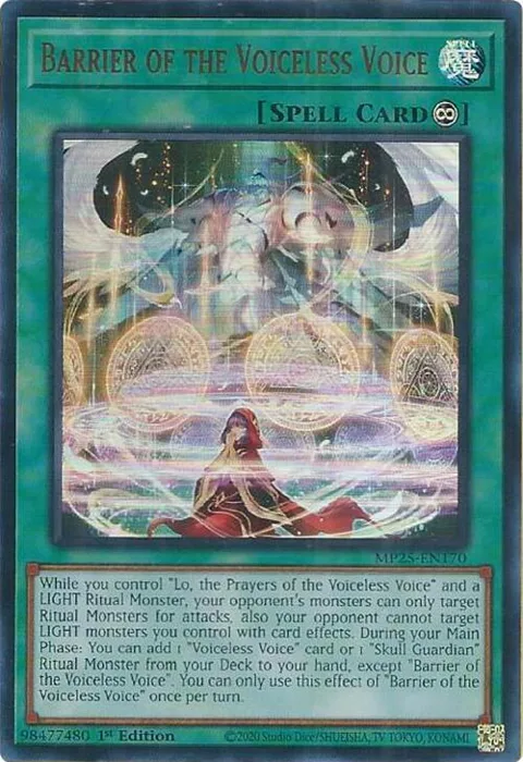 Barrier of the Voiceless Voice MP25-EN170 Yu-Gi-Oh card from 2025 Mega-Pack