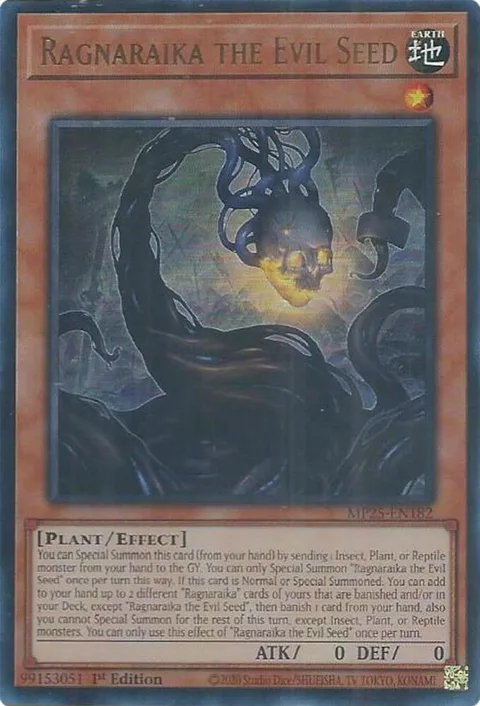 Ragnaraika the Evil Seed MP25-EN182 Yu-Gi-Oh card from 2025 Mega-Pack