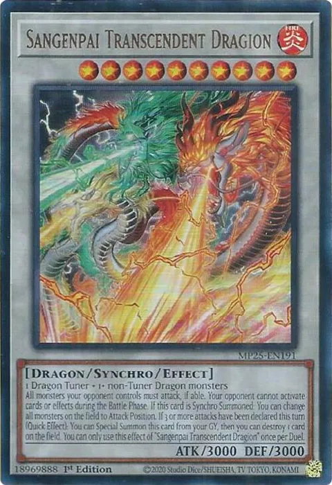 Sangenpai Transcendent Dragion MP25-EN191 Yu-Gi-Oh card from 2025 Mega-Pack