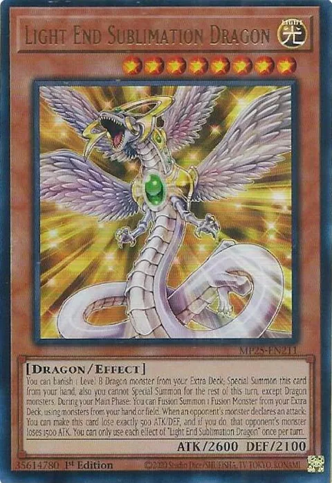 Light End Sublimation Dragon MP25-EN211 Yu-Gi-Oh card from 2025 Mega-Pack