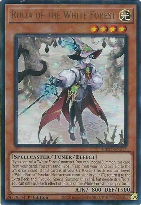 Rucia of the White Forest MP25-EN215 Yu-Gi-Oh card from 2025 Mega-Pack