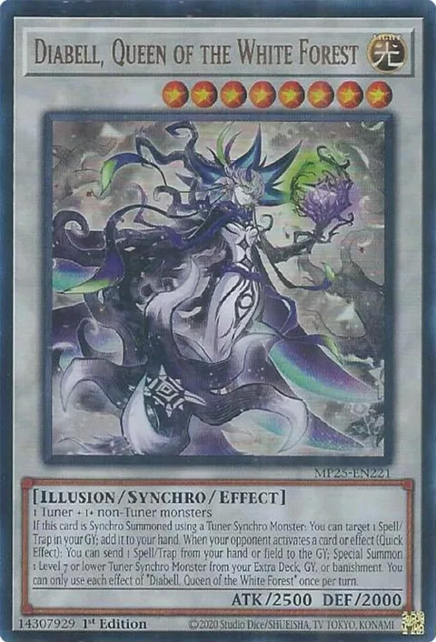 Diabell, Queen of the White Forest MP25-EN221 Yu-Gi-Oh card from 2025 Mega-Pack